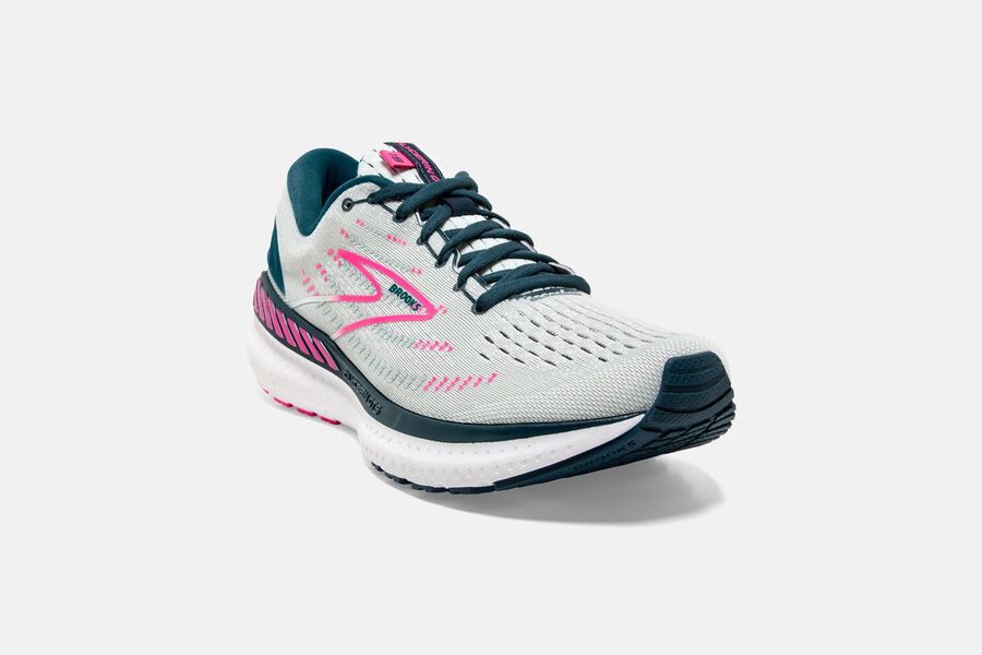 Glycerin GTS 19 Road Brooks Running Shoes NZ Womens - White/Pink - JAZQUP-102